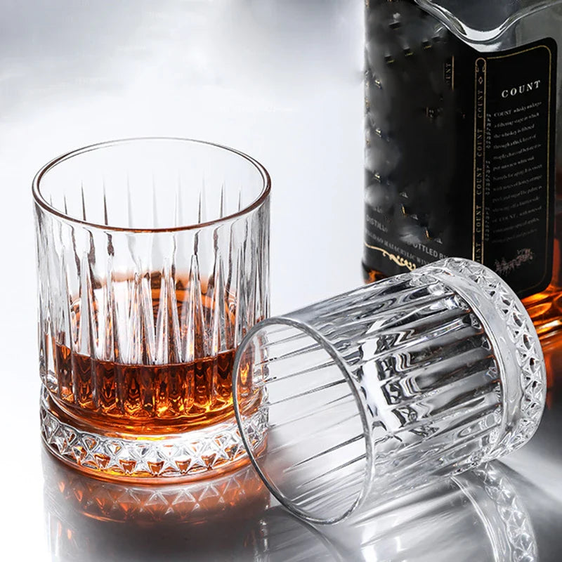 Dlight Decor Diamond Stripe Glass Coffee Cups (100–450ml) Cocktail Glasses