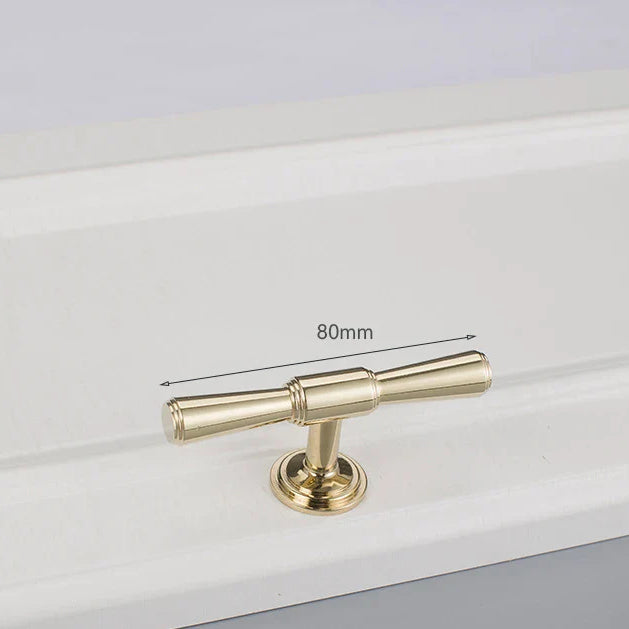 Chrome and Polished Gold Brass Furniture Handles – Modern Cabinet Drawer and Wardrobe Knobs 2030-PG 80mm Handles