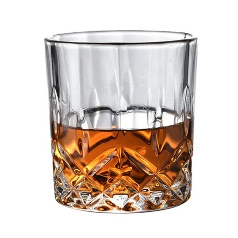 Dlight Decor 2pc 230ml Crystal Embossed Glass Cup Set – Whiskey Wine & Water 230ml / 2pcs