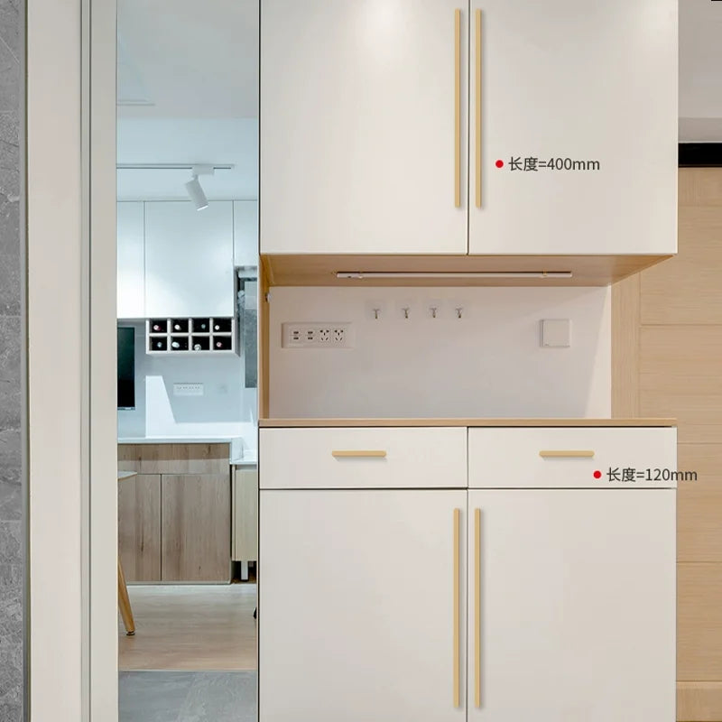 Minimalist Ultra-Long Aluminum Alloy Cabinet Handle – Modern Black and Gold Wardrobe Drawer Pull (800-1200mm) Handles