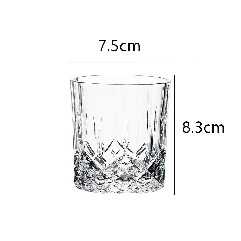 Dlight Decor 2pc 230ml Crystal Embossed Glass Cup Set – Whiskey Wine & Water 230ml / 2pcs