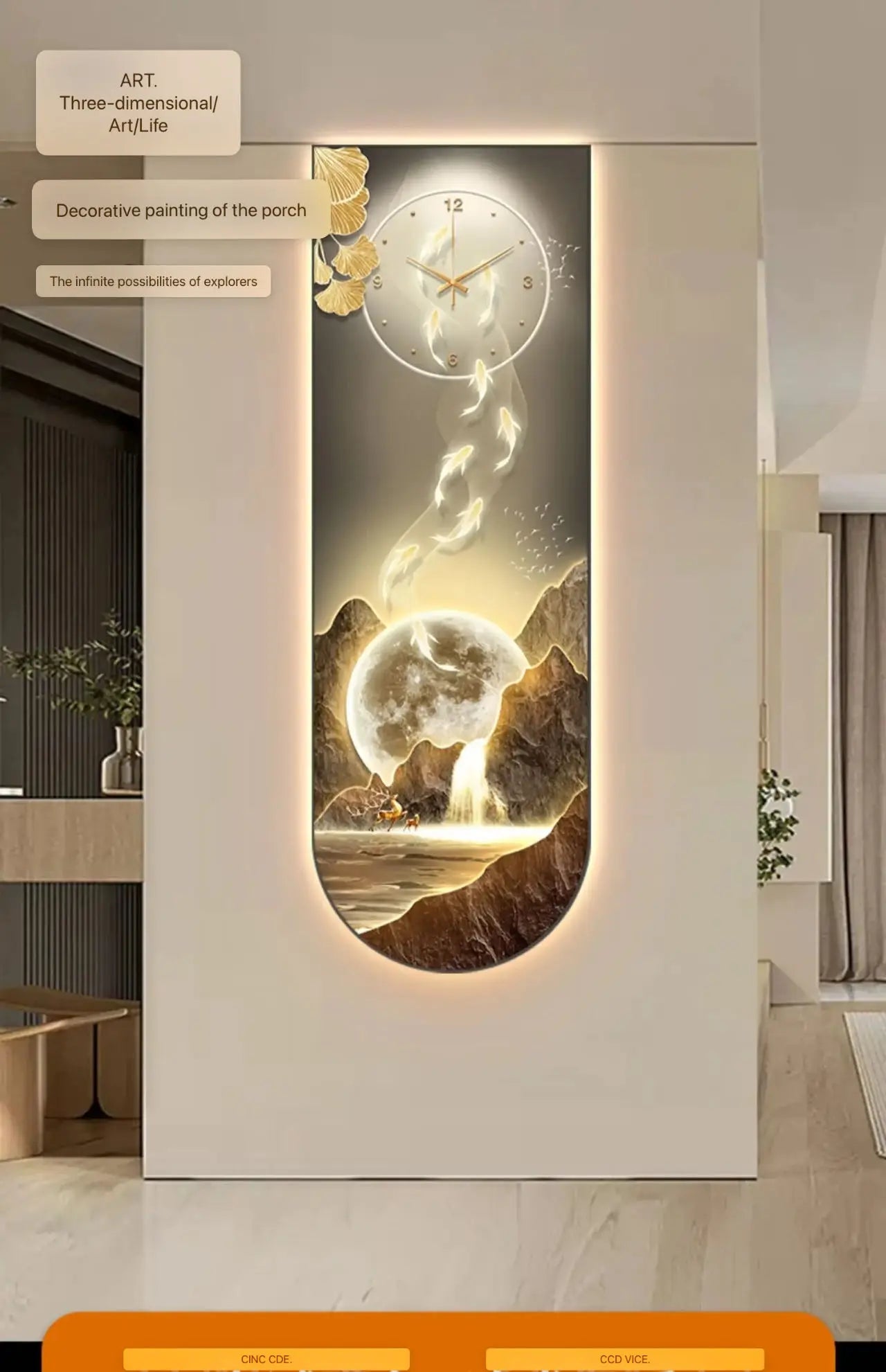 Dlight Decor Luminous Wall Clock with Elegant Glow Wall Art