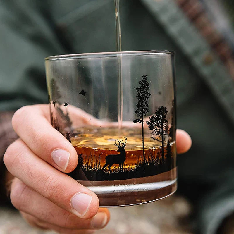 Dlight Decor 300ml Forest Animal Whiskey Glass for Nature Lovers 1pcs / 300ml