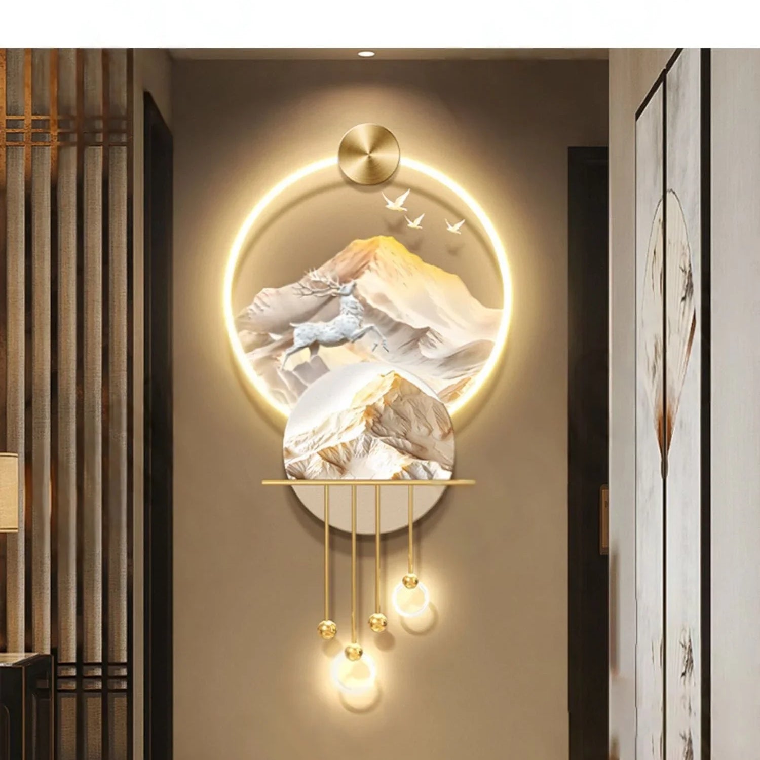 Dlight Decor Elk Mural LED Wall Light Pendant Wall Art