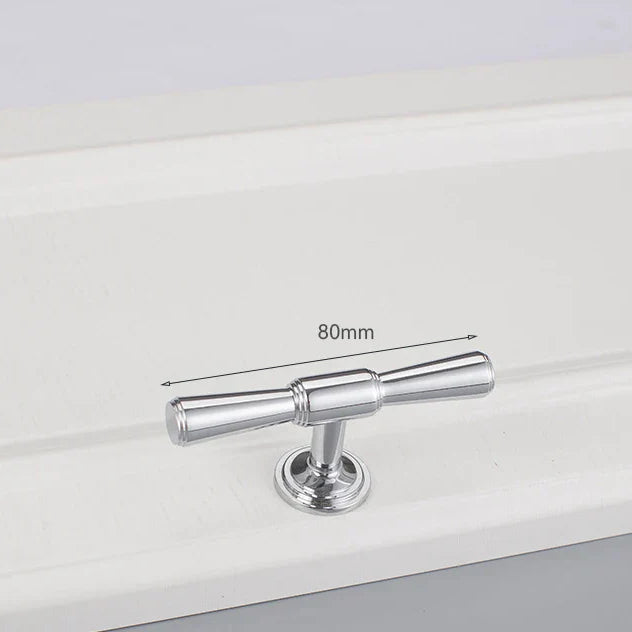 Chrome and Polished Gold Brass Furniture Handles – Modern Cabinet Drawer and Wardrobe Knobs 2030-BC 80mm Handles
