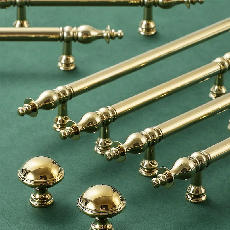 Chrome Brass Polished Gold Furniture Handle Modern Cabinet Pulls Wardrobe Cupboard Drawer Bar Knobs mirror gold