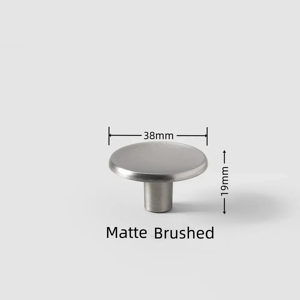 Modern Zinc Alloy Round Knob – Sleek Single Hole Furniture Handle Matte Brushed Knobs