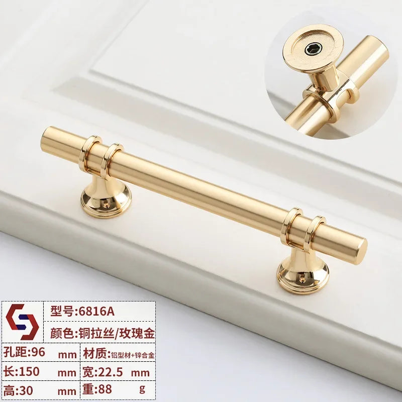 Modern T-Bar Cabinet Knobs and Handles – Sleek and Decorative Design Gold drawing 96 Handles