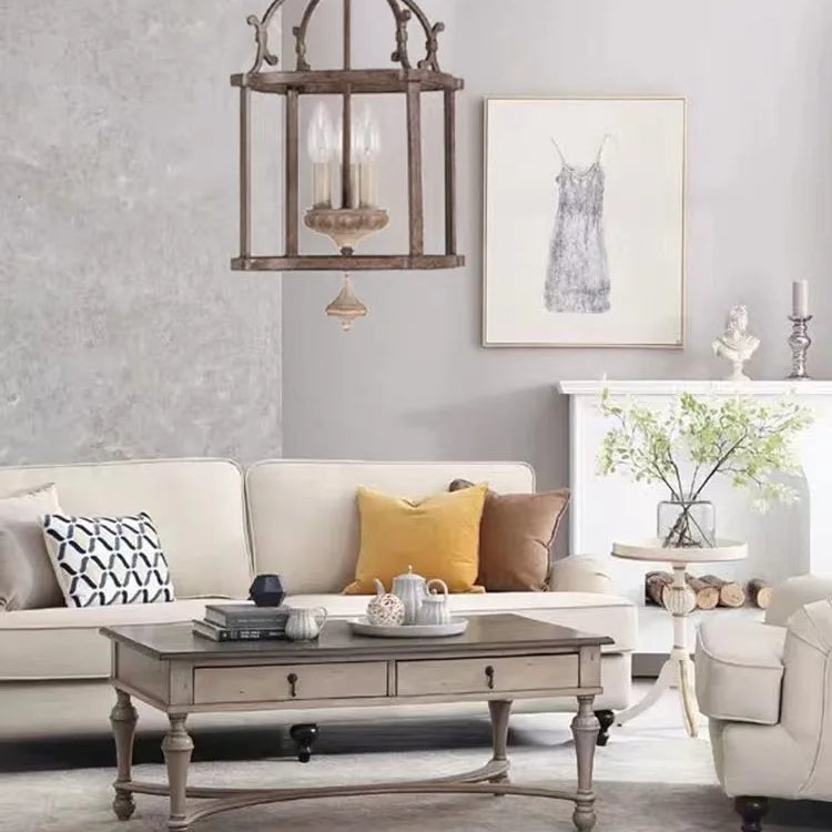 Creative American Iron E14 Chandelier Light Porch Restaurant Kitchen Coffee Shop Bedroom