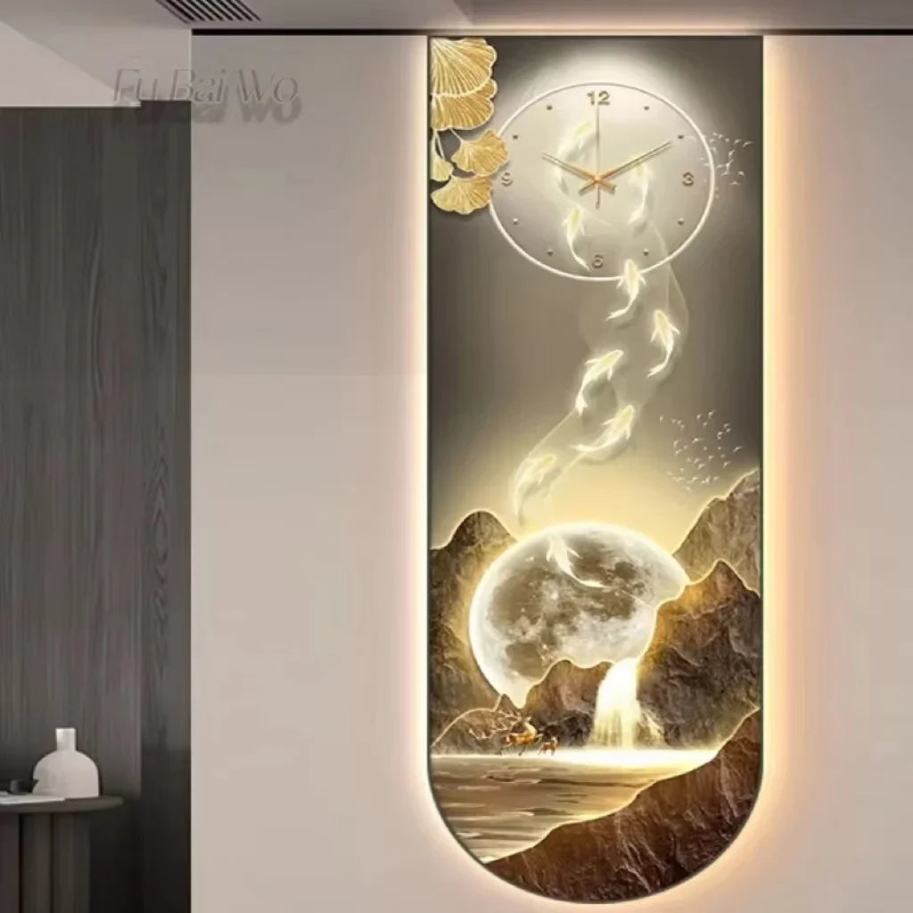 Dlight Decor Luminous Wall Clock with Elegant Glow A / 34x100cm Wall Art