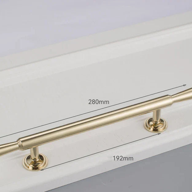 Chrome and Polished Gold Brass Furniture Handles – Modern Cabinet Drawer and Wardrobe Knobs 2030-PG 280mm Handles