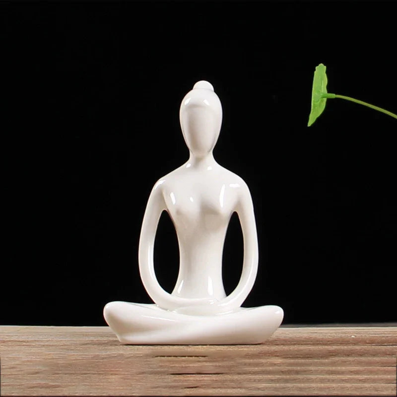 Ceramic Yoga Pose Figurine – Abstract Lady Sculpture in 12 Styles for Home & Studio Decor Homedecor