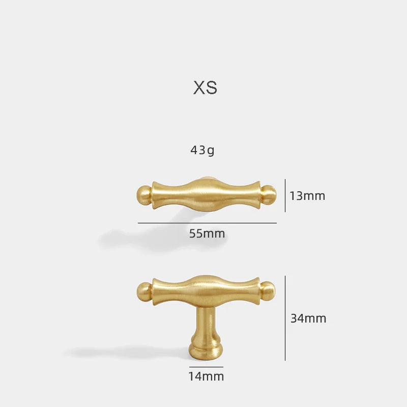 Gold Brass Cabinet Bar Handle – American Vintage Drawer Pull and Wardrobe Knob 50mm bar Handles