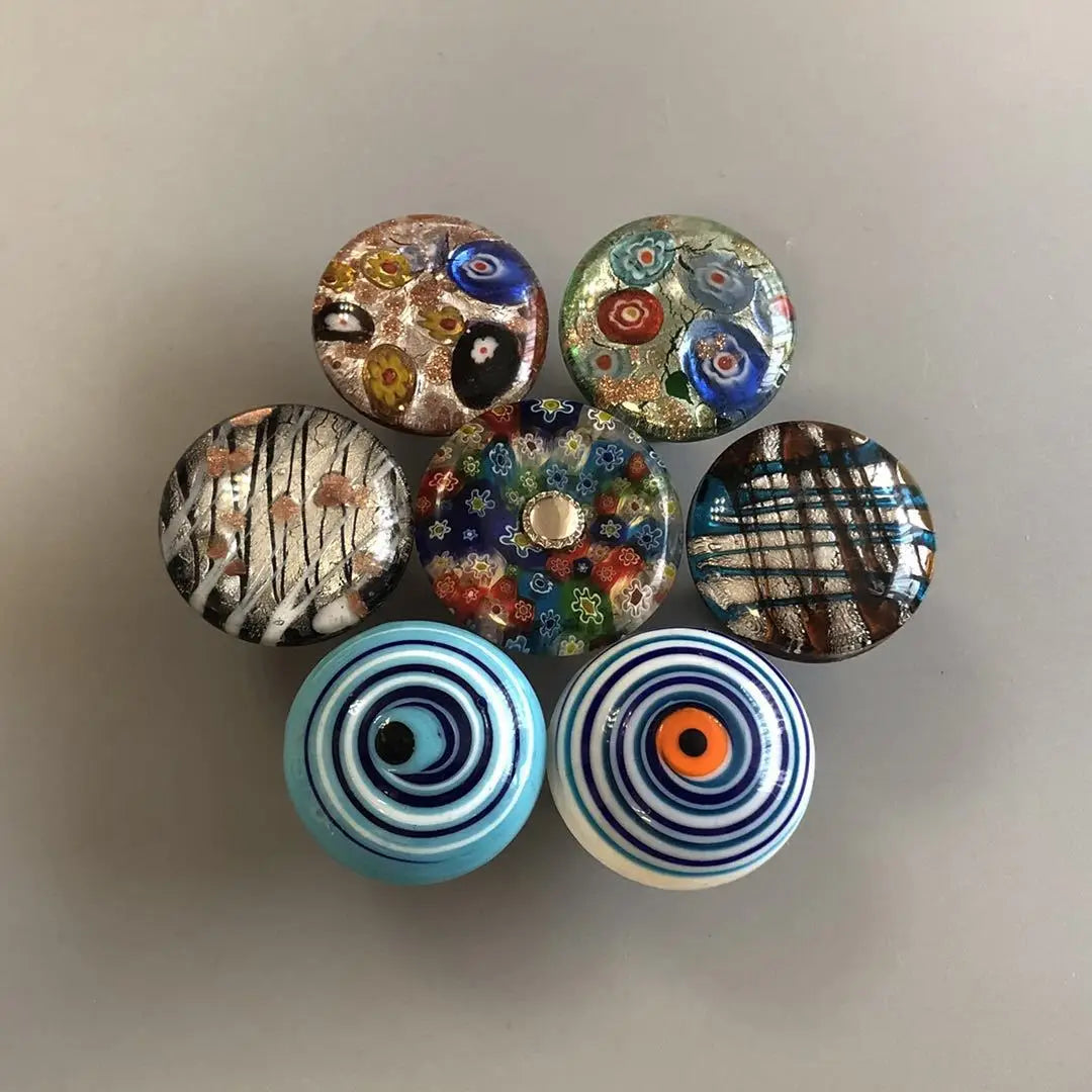 Colorful Floral Glass Cabinet Knobs – Drawer Knobs for Dresser Shoe Cabinet and Kitchen Furniture Knobs