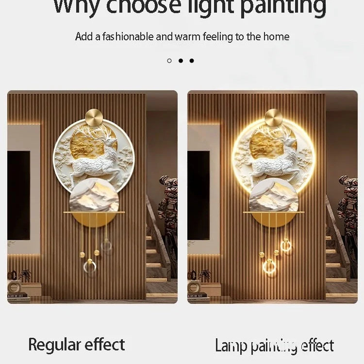 Dlight Decor Elk Mural LED Wall Light Pendant Wall Art