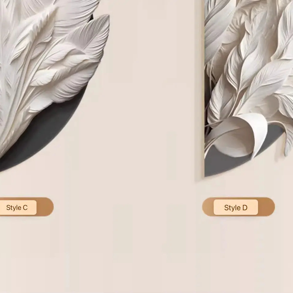 Dlight Decor Feather Mural LED Light for Entry Walls Wall Art