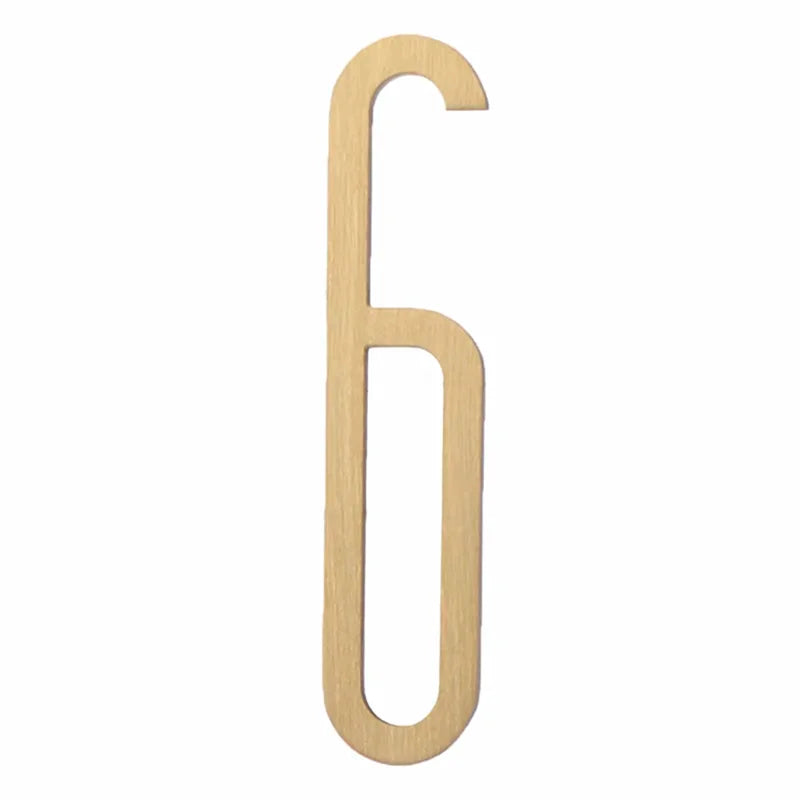 Solid Brass Alphabet Letters and Numbers – Adhesive DIY Door Decor for Home Hotel and Baby Names 6 / 100mm height Brass