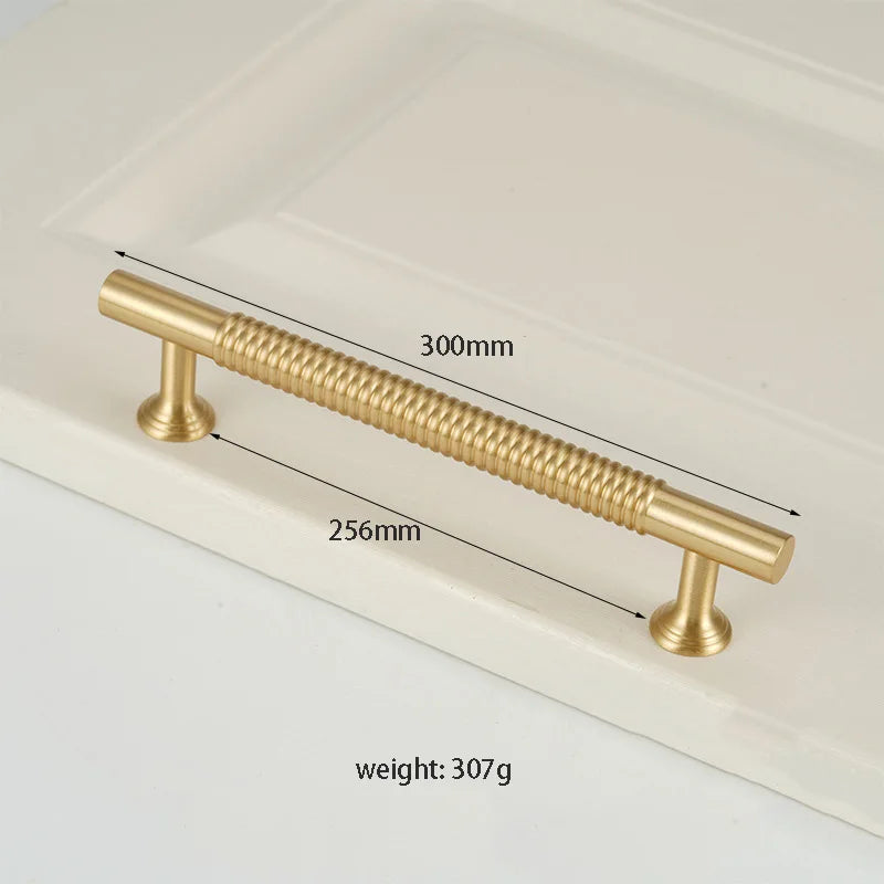 Textured Brass Handles – Golden Cabinet Pulls and Wardrobe Bar Handles (50mm-300mm) TB9026-L300 Handles