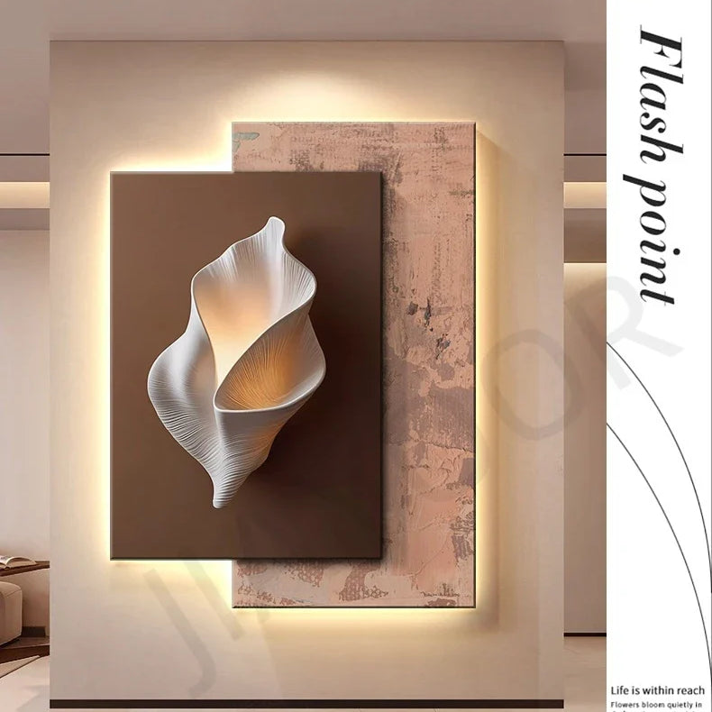 Dlight Decor Crystal Porcelain LED Wall Mural Light Wall Art