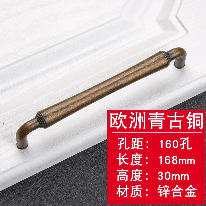 Antique Bronze Cabinet Handles - Retro Drawer Pulls Vintage Zinc Alloy Kitchen Hardware for Furniture Dresser and