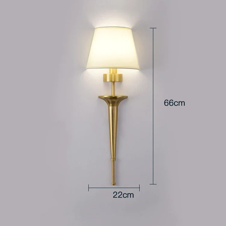 Copper Lamp - American Wall For Bedroom Simple Lamps With Classical Design Living Room Decor Led