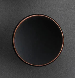 Modern Round Zinc Alloy Knob – Minimalist Drawer Pull for Wardrobes Closets and Kitchen Cabinets Black and red knob