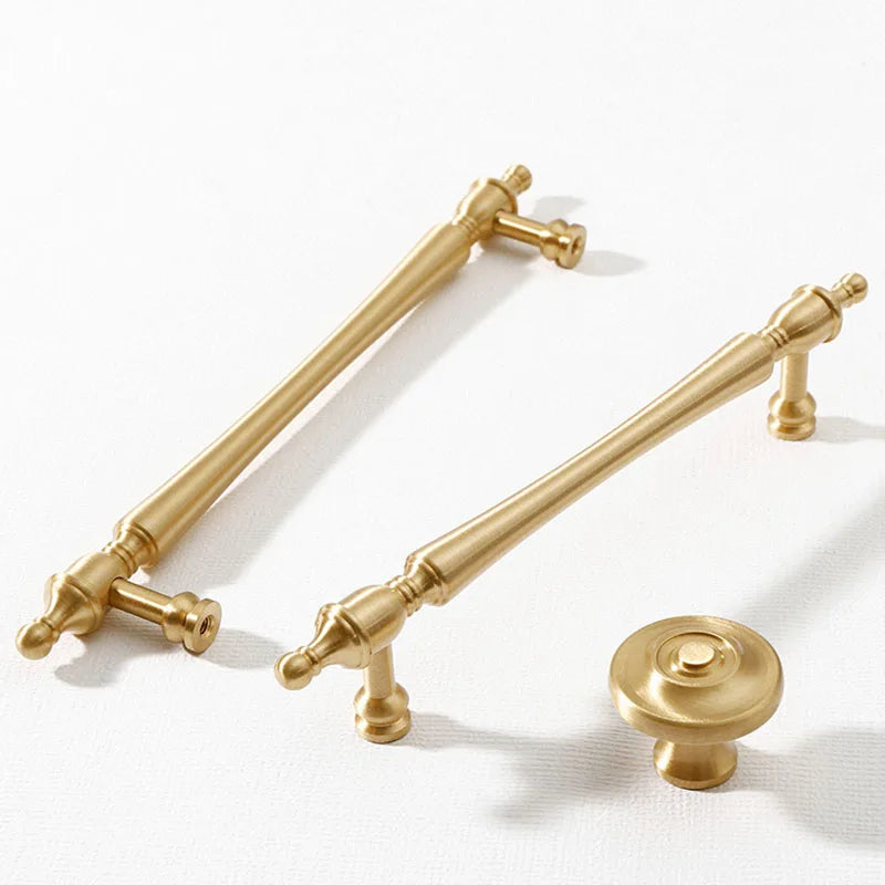 Brass Furniture Handles – French Wardrobe Cabinet and Drawer Knobs in Gold Handles