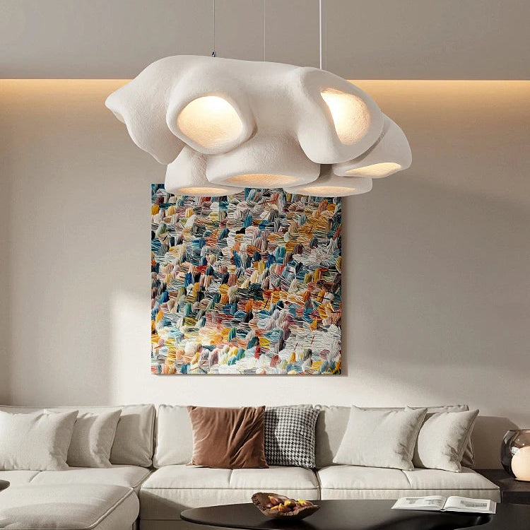 Nordic Living Room Wabi Sabi Chandelier - Minimalist Led Pendant Lighting For Dining Rooms Bars And