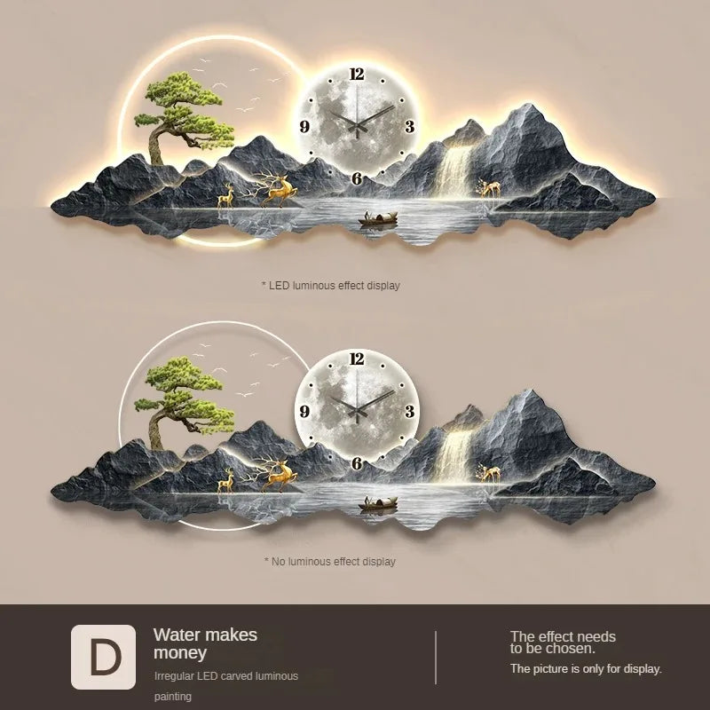 Dlight Decor Nordic Silent LED Wall Clock Light style4 / 40x120cm Wall Art