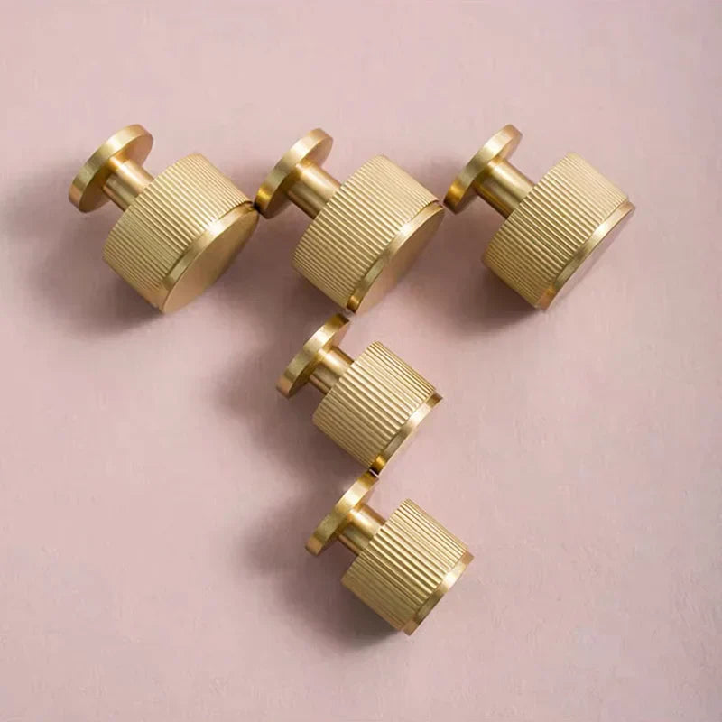 Brass Cabinet Knobs and Knurled T-Bar Handles – Modern Drawer and Furniture Hardware Knob