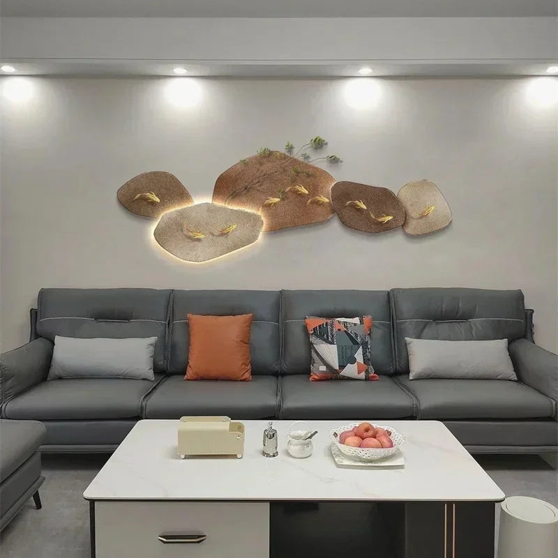 Dlight Decor 3D Nine Fish Wall Lamp Mural Art Wall Art