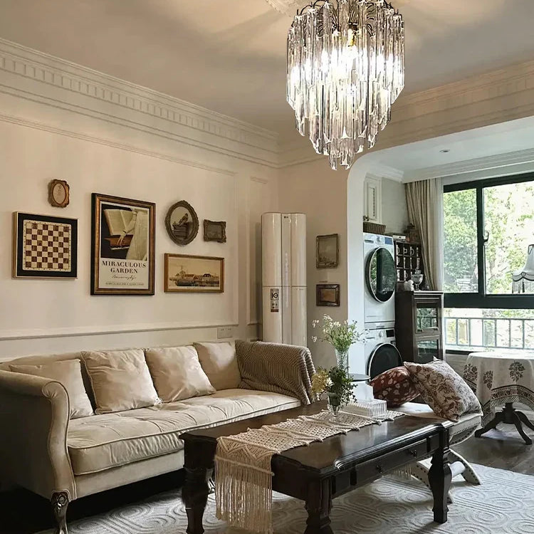 Gianna Italian Crystal Glass Pendant Chandelier – Classic Hanging Light for Staircase & High Ceilings chandelier