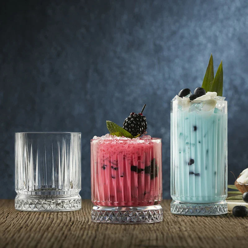 Dlight Decor Diamond Stripe Glass Coffee Cups (100–450ml) Cocktail Glasses