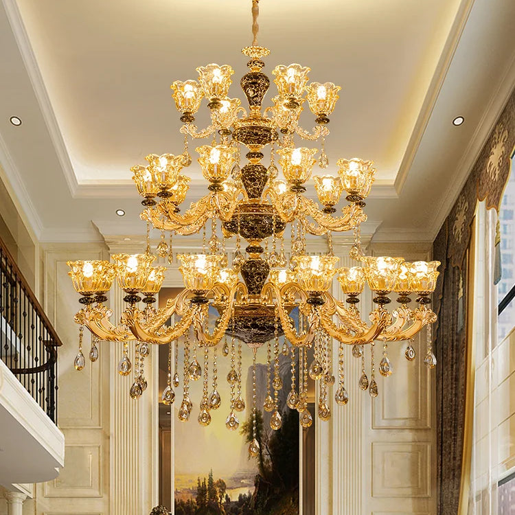 European Style Golden Chandelier - Elegance For Living Rooms Hotels Staircases Villas With Multi -