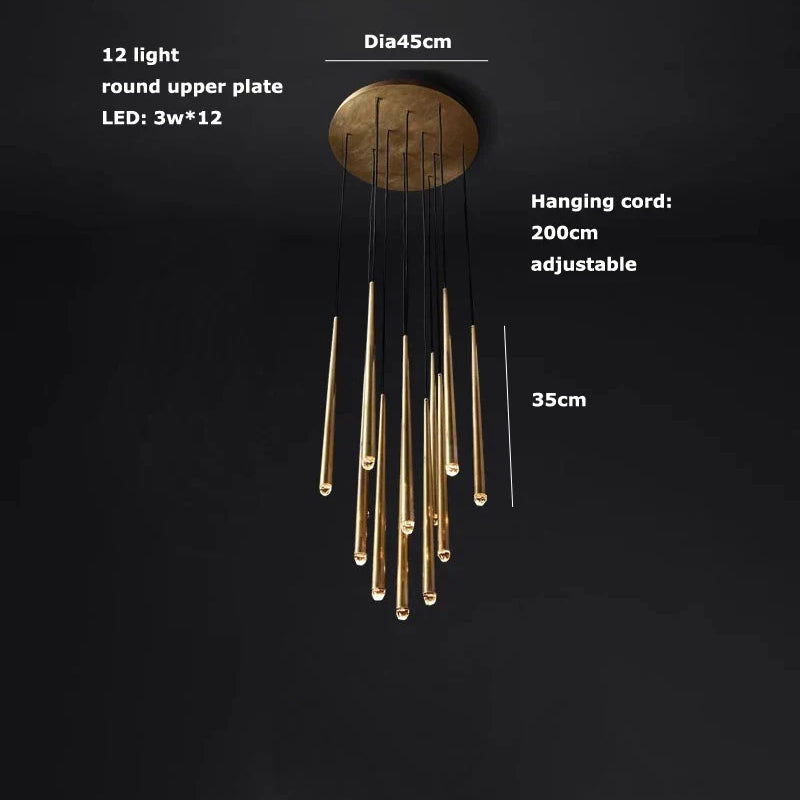 Trendy American Classic Crystal Chrome Chandelier - Led Hanging Lamp Pendant Lights