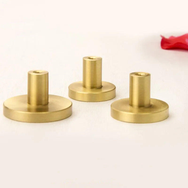 6pcs Solid Brass Cabinet Knobs – European Round Handles for Drawers Cupboards and Wardrobes knob