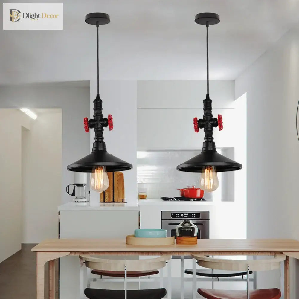 Vintage Industrial Single Head Steampunk Water Pipe Pendant Light Retro Metal Copper Chandelier