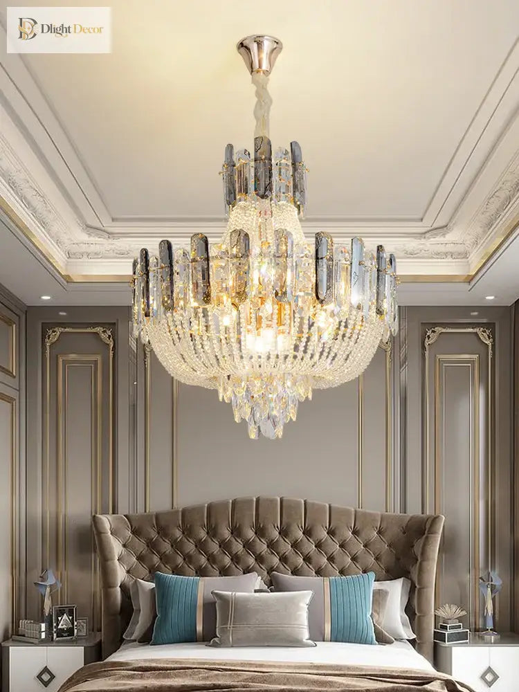 New Design Colorful Luxury Crystal Chandelier - Modern Artistry With Adjustable Chain For Living