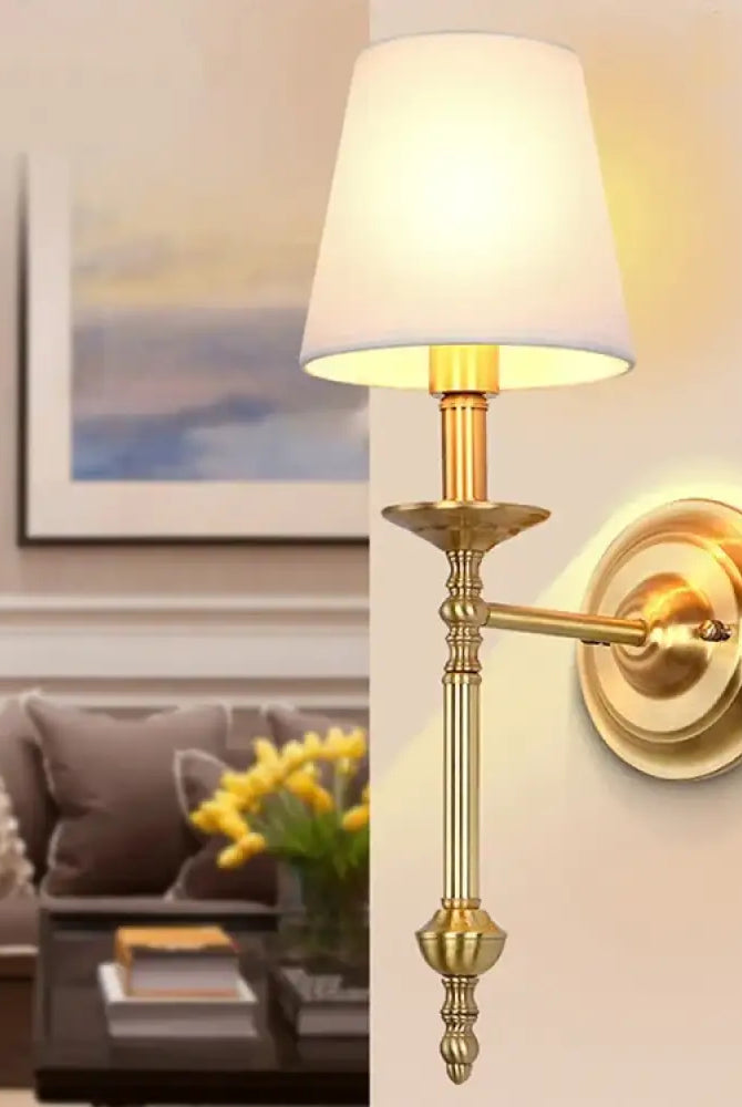 Nordic Copper Vintage Wall Lamps - American Style Led Sconce For Home Living Room Lighting And