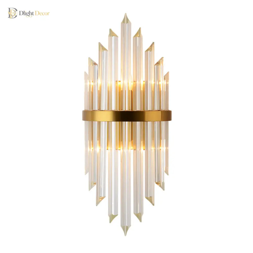 Alivia Elegance Meets Sparkling Brilliance: The Gold Crystal Wall Sconce (1 - 3 Lights) Wall Light