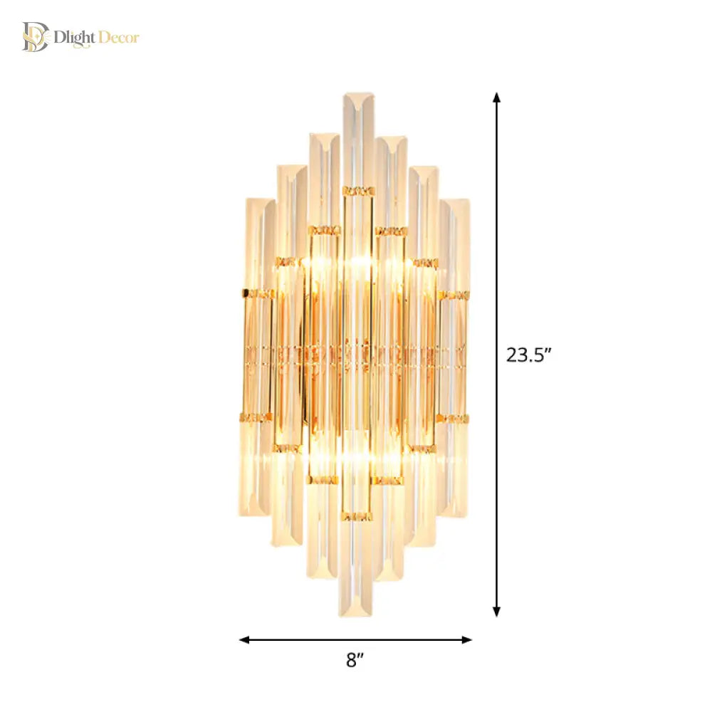 Alivia Elegance Meets Sparkling Brilliance: The Gold Crystal Wall Sconce (1 - 3 Lights) Wall Light