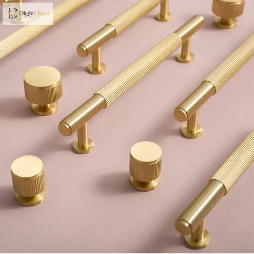 American Style Brass Cabinet Handles – Light Luxury Extended Wardrobe Door Pulls Handles