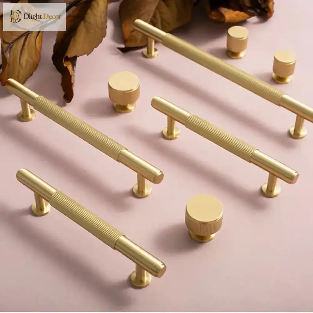 American Style Brass Cabinet Handles – Light Luxury Extended Wardrobe Door Pulls Handles