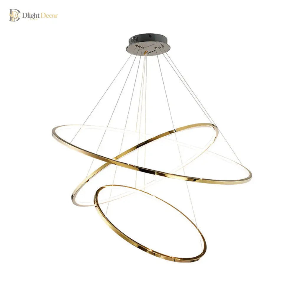 Amira Modern Led Chandelier: 3 Or 5 Tiers Of Golden Elegance Pendant Lighting