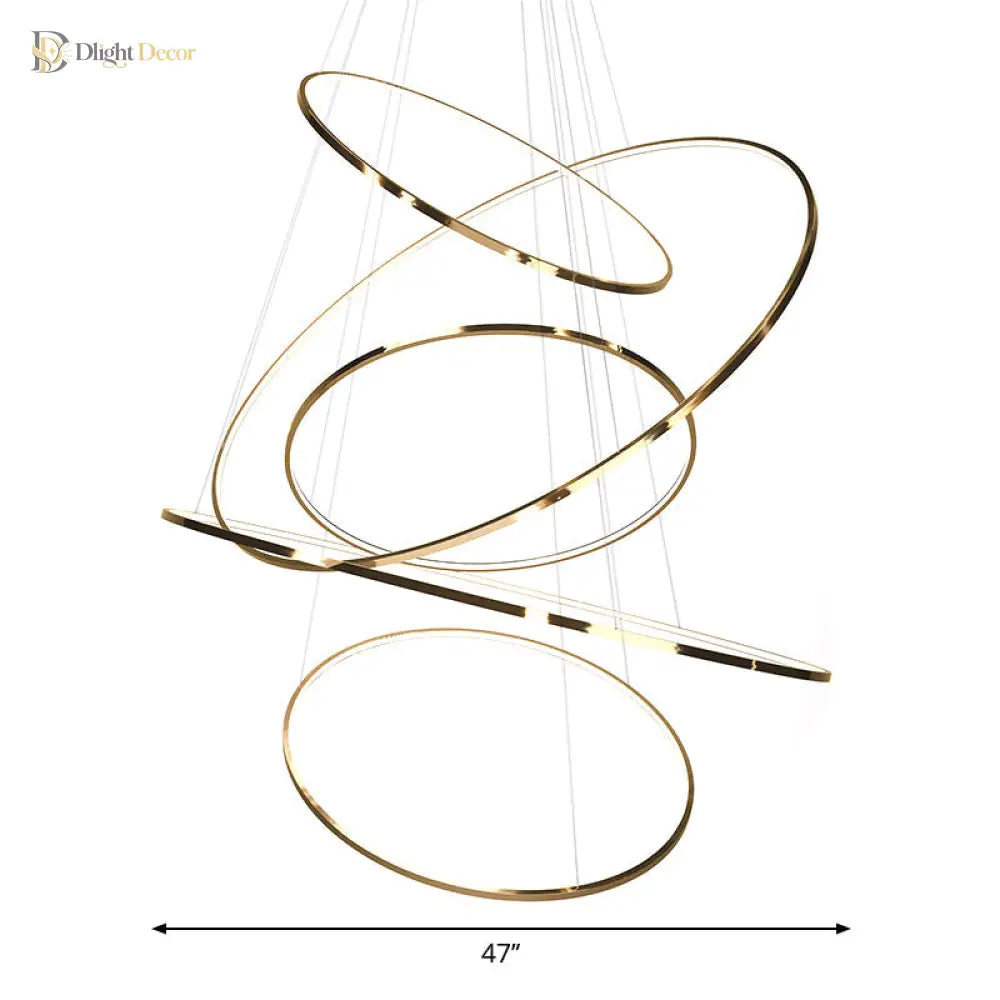 Amira Modern Led Chandelier: 3 Or 5 Tiers Of Golden Elegance Pendant Lighting
