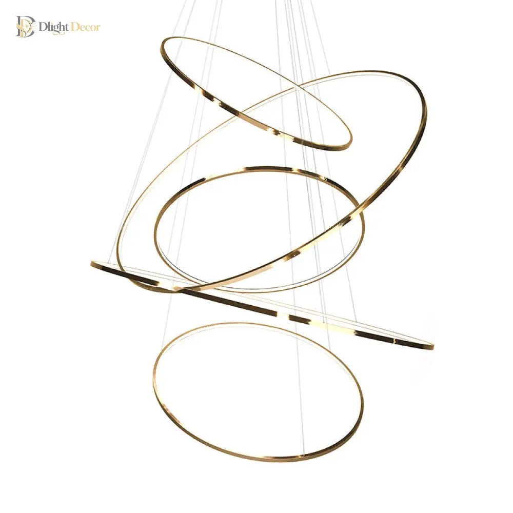 Amira Modern Led Chandelier: 3 Or 5 Tiers Of Golden Elegance Pendant Lighting