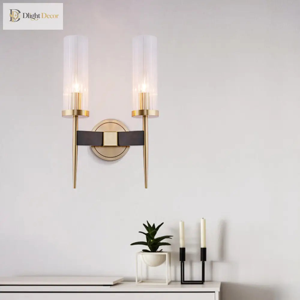 Angelina Elegance Meets Warm Illumination: The Gold Fluted Glass Wall Light Wall Lamp
