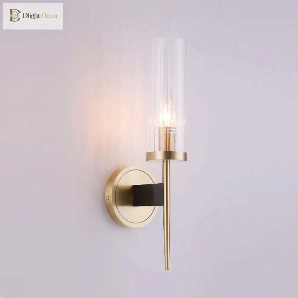 Angelina Elegance Meets Warm Illumination: The Gold Fluted Glass Wall Light Wall Lamp