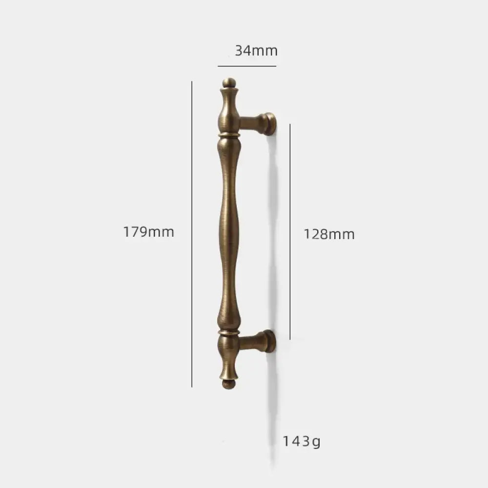 Antique Brass Furniture Cabinet Handle – American Vintage Wardrobe Knob and Drawer Pull 179mm bar Handles