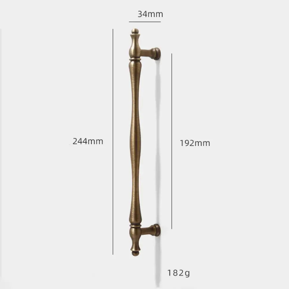 Antique Brass Furniture Cabinet Handle – American Vintage Wardrobe Knob and Drawer Pull 244mm bar Handles